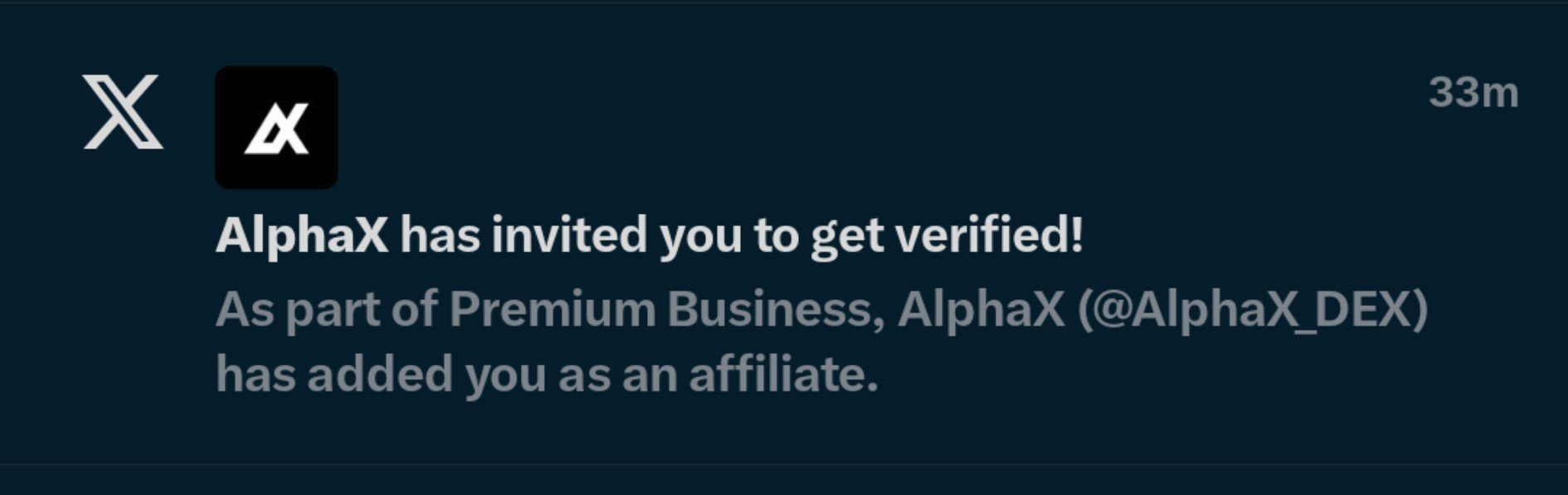 AlphaX partnership post on X
